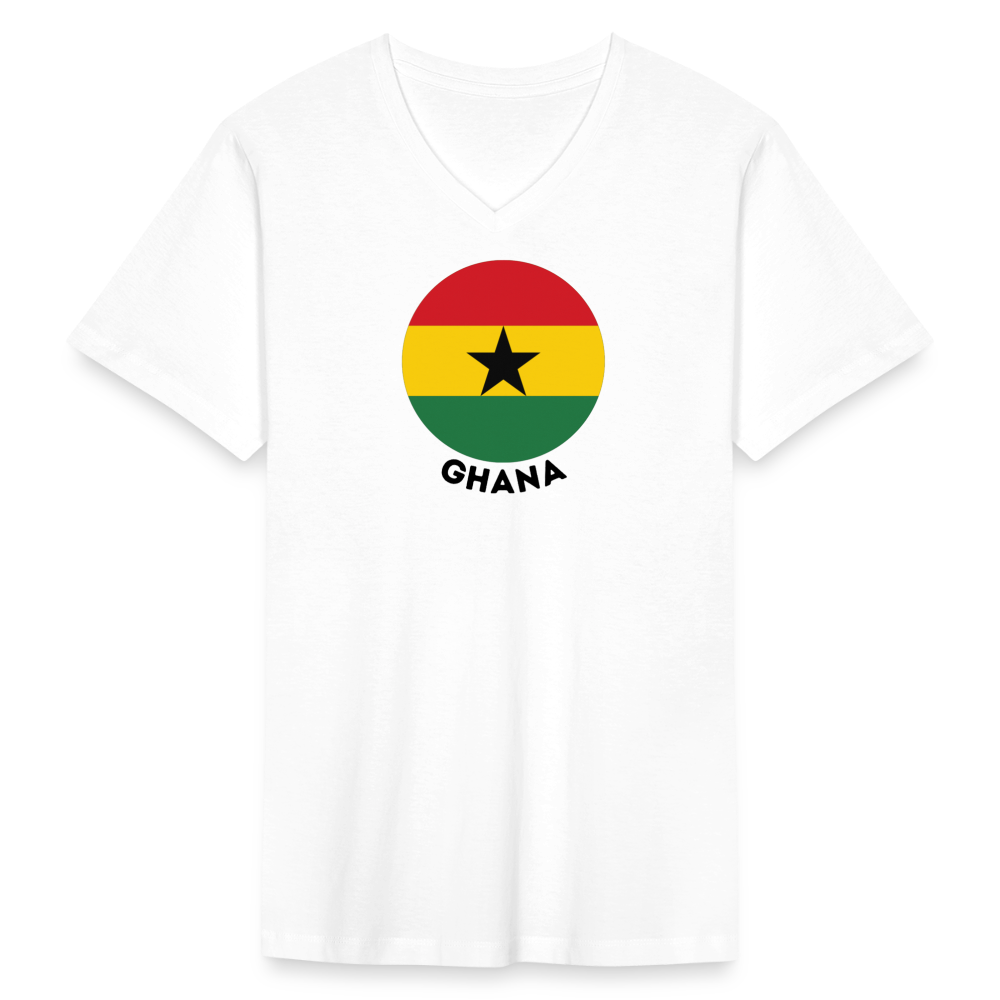 Men's Ghana V-Neck T-Shirt - white