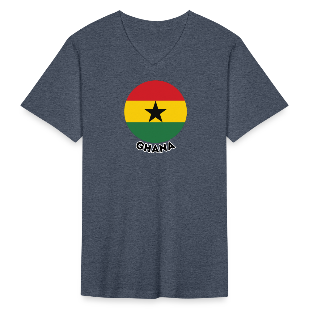 Men's Ghana V-Neck T-Shirt - heather navy