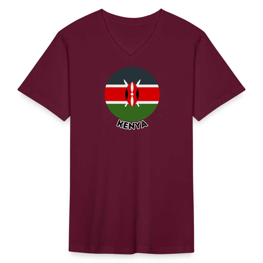 Men's Kenya V-Neck T-Shirt - maroon