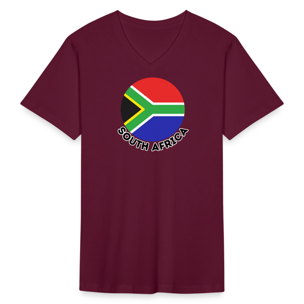 Men's South Africa V-Neck T-Shirt - maroon