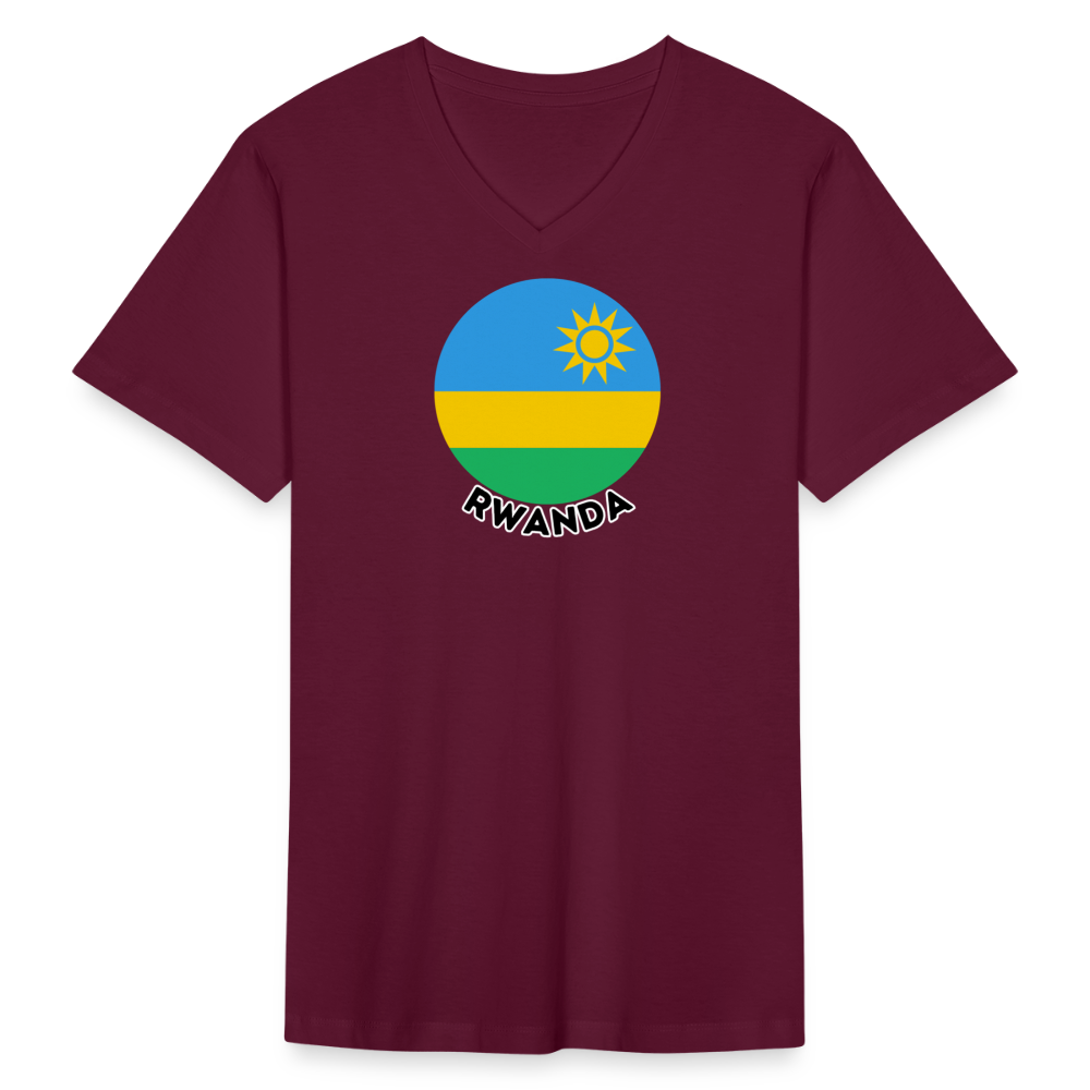 Men's Rwanda V-Neck T-Shirt - maroon