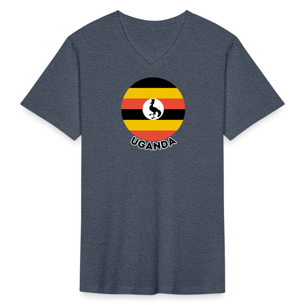 Men's Uganda V-Neck T-Shirt - heather navy