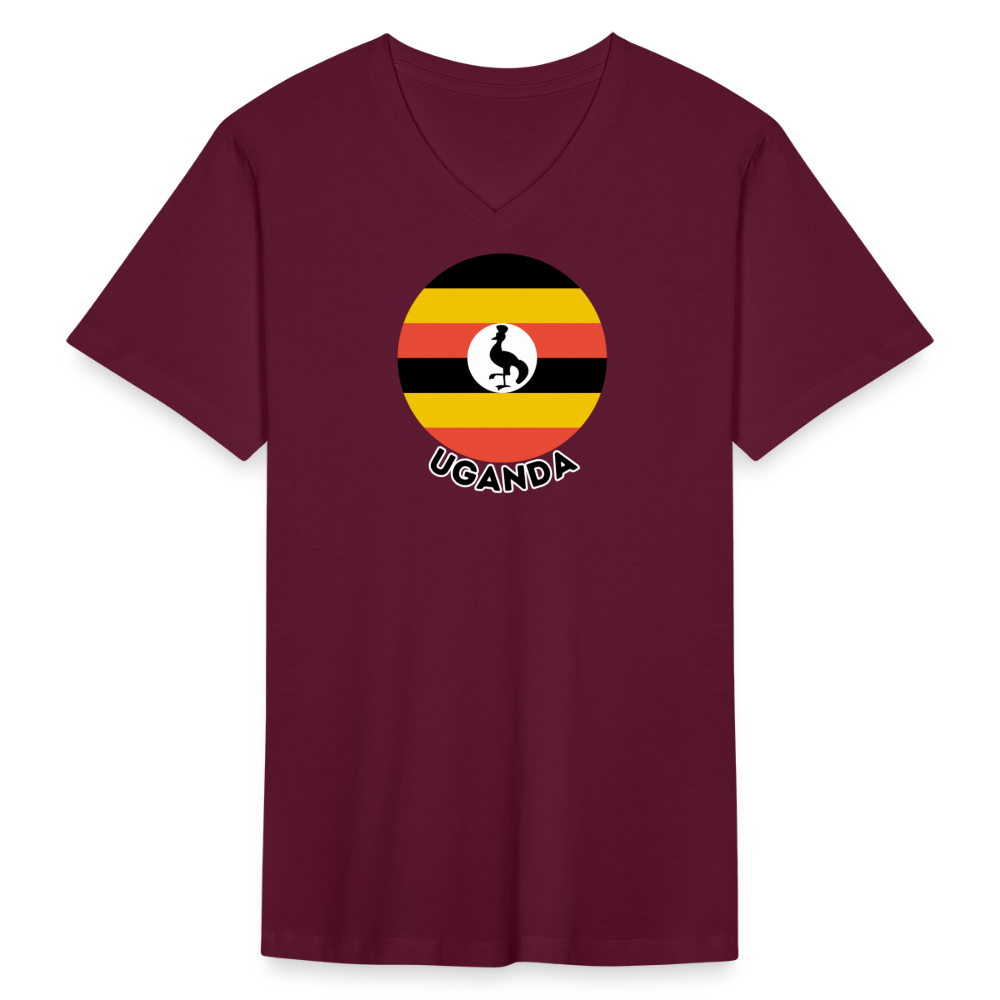 Men's Uganda V-Neck T-Shirt - maroon