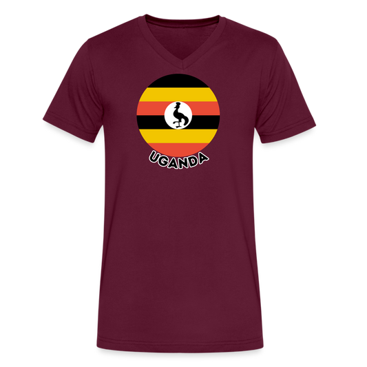 Men's Uganda V-Neck T-Shirt - maroon