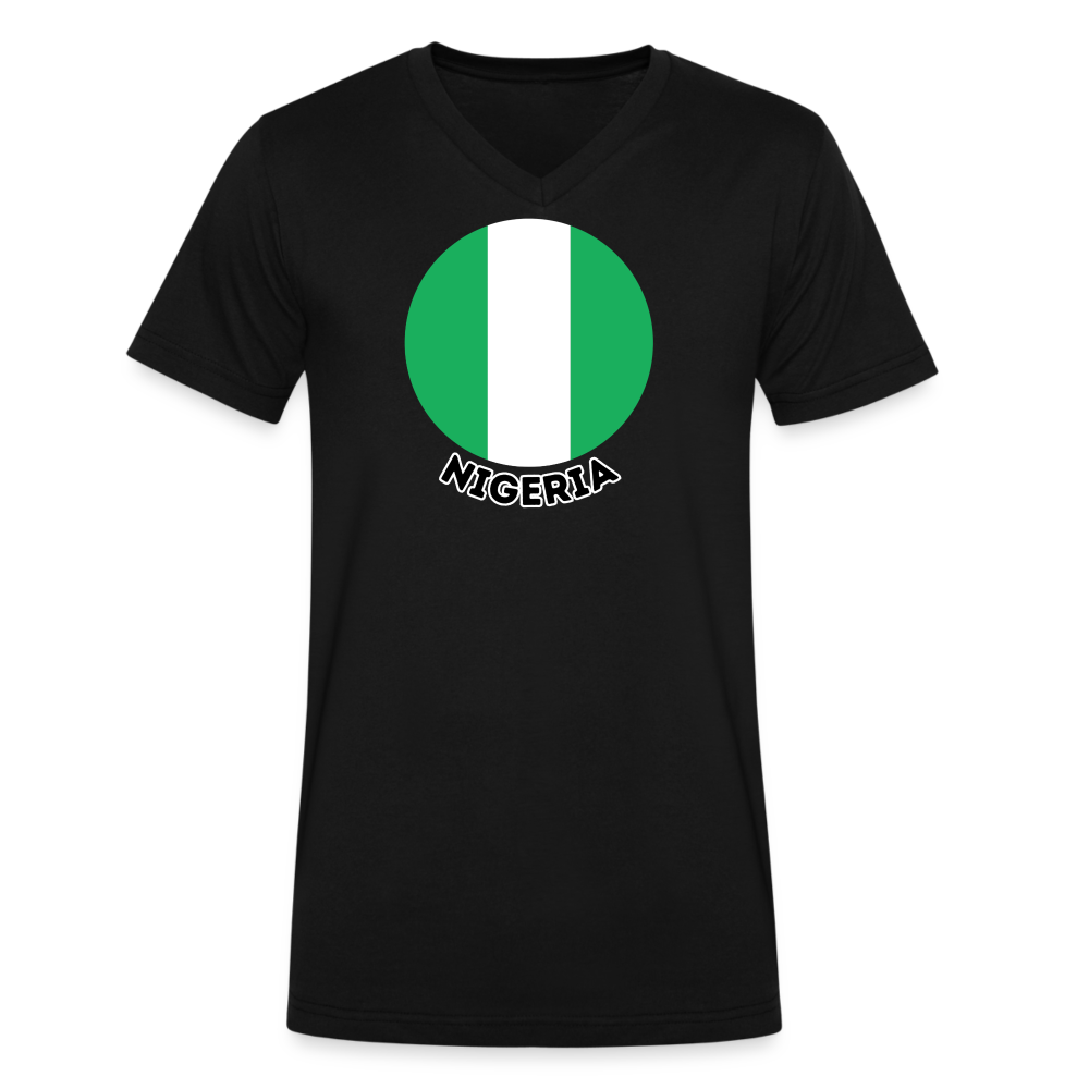 Men's Nigeria V-Neck T-Shirt - black