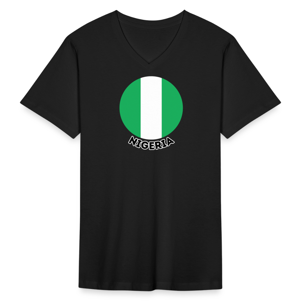 Men's Nigeria V-Neck T-Shirt - black