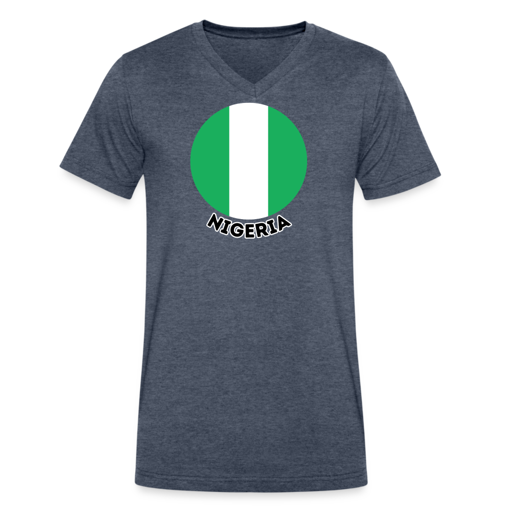 Men's Nigeria V-Neck T-Shirt - heather navy