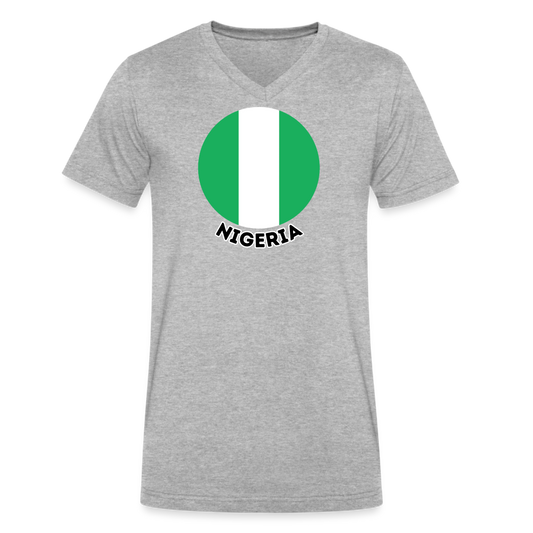 Men's Nigeria V-Neck T-Shirt - heather gray
