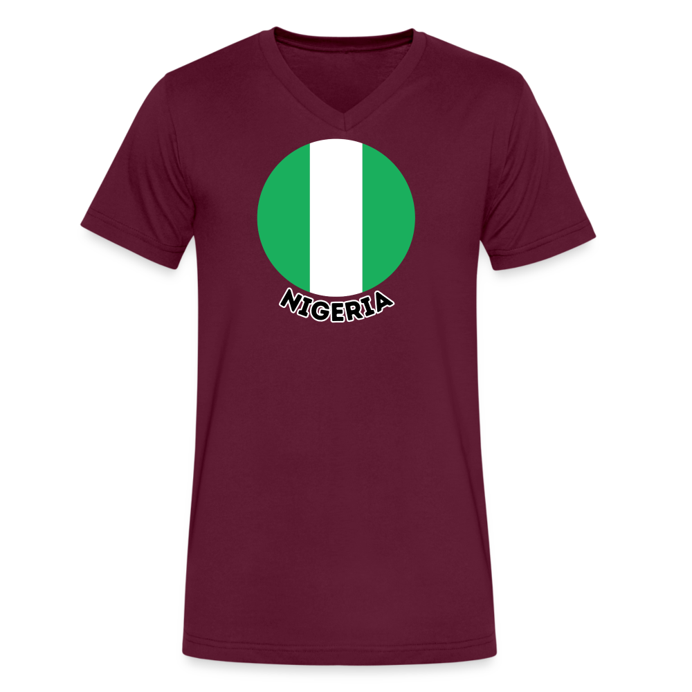 Men's Nigeria V-Neck T-Shirt - maroon