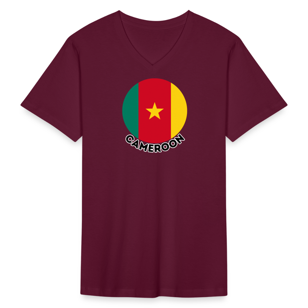 Men's Cameroon V-Neck T-Shirt - maroon