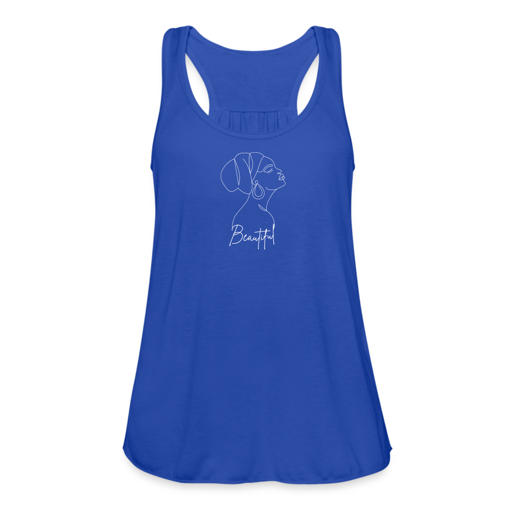 Women's "Beautiful" Flowy Tank Top - royal blue