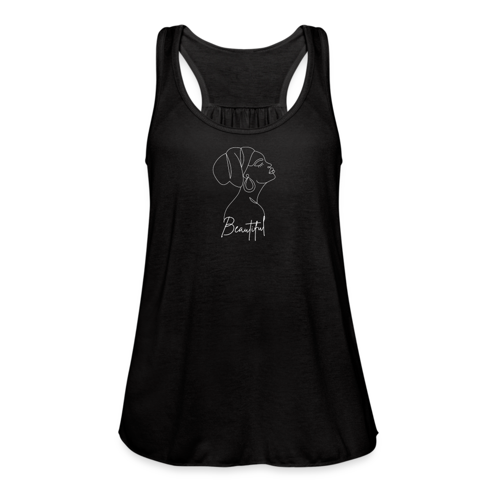 Women's "Beautiful" Flowy Tank Top - black