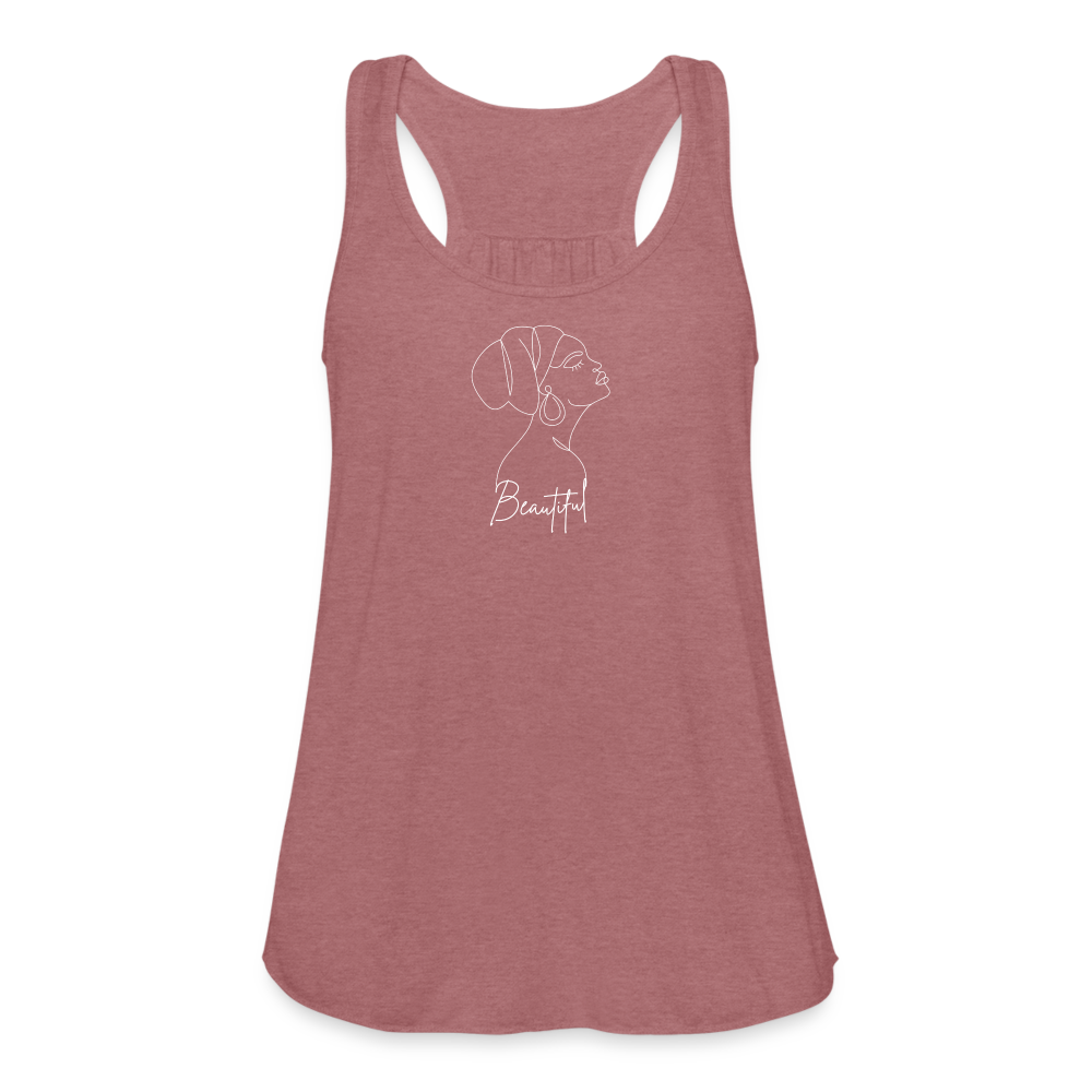 Women's "Beautiful" Flowy Tank Top - mauve