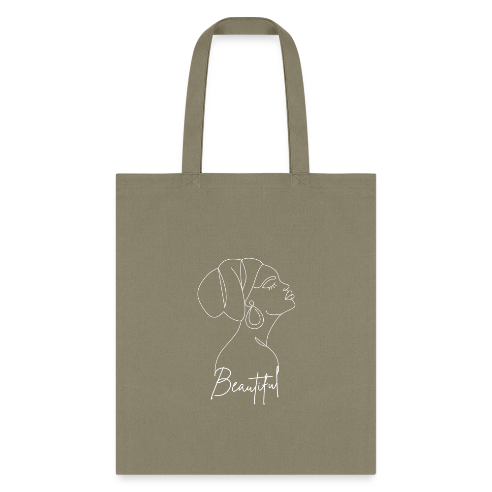 "Beautiful" Tote Bag - khaki