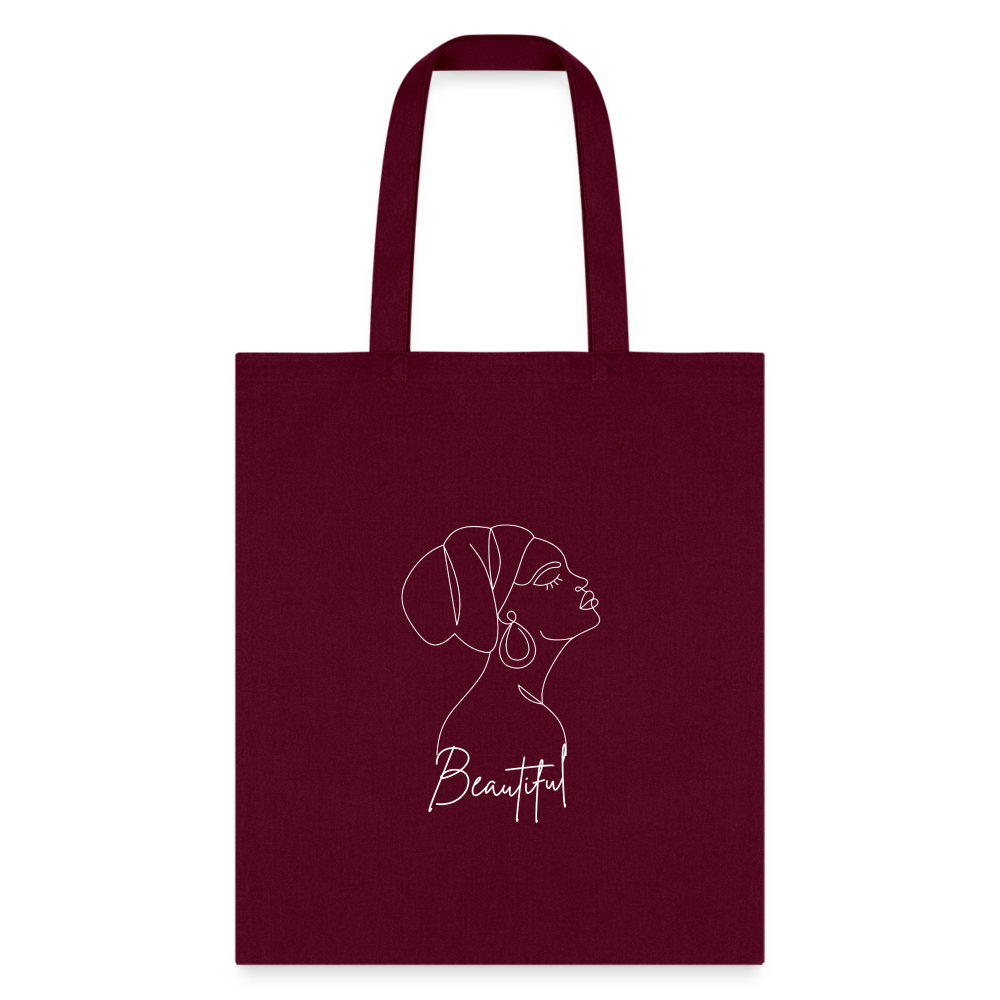 "Beautiful" Tote Bag - burgundy