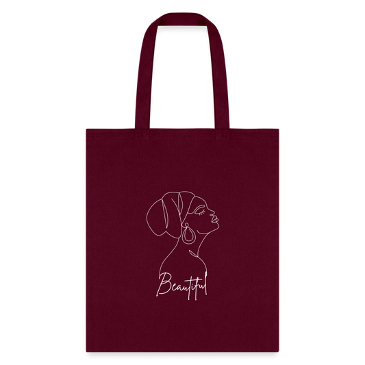 "Beautiful" Tote Bag - burgundy