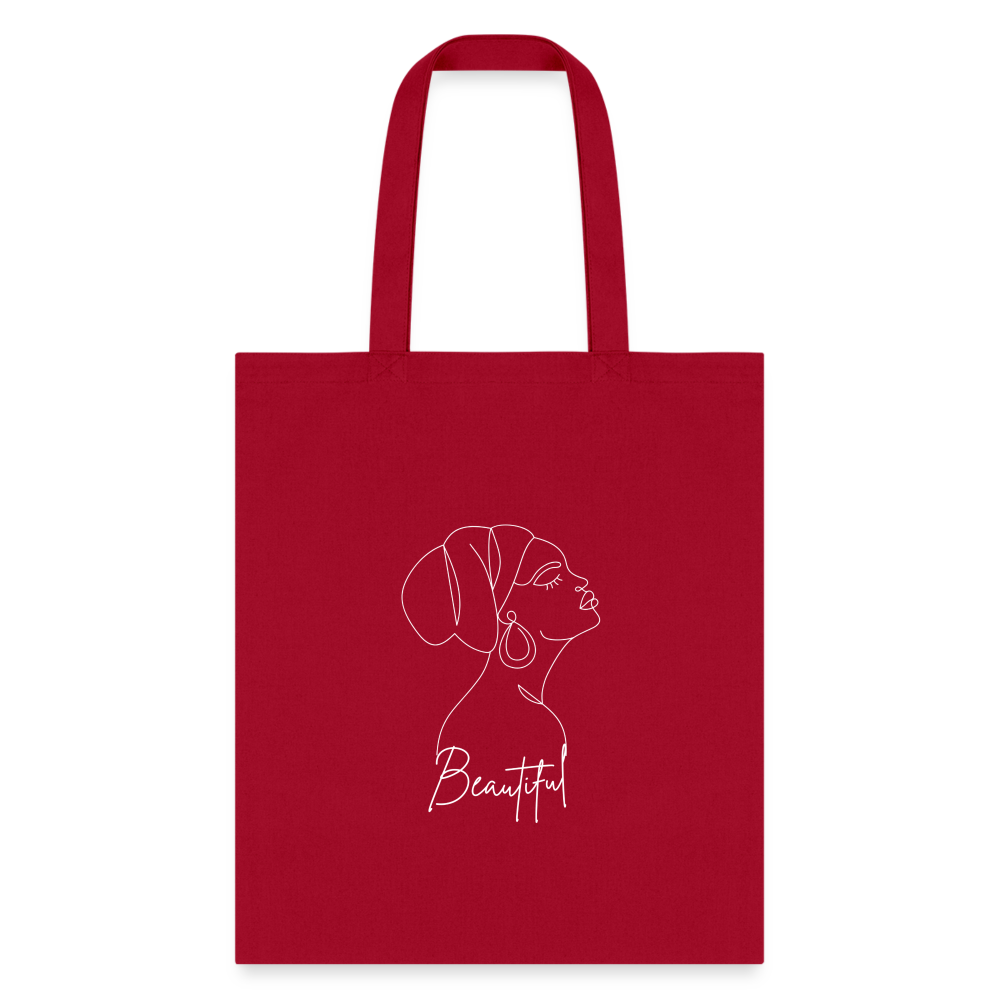 "Beautiful" Tote Bag - red