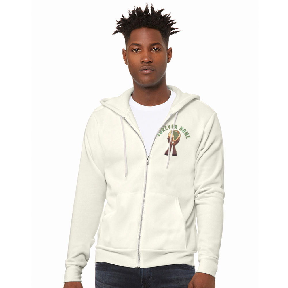 "Forever Home" Unisex Full Zip Hoodie - vintage white