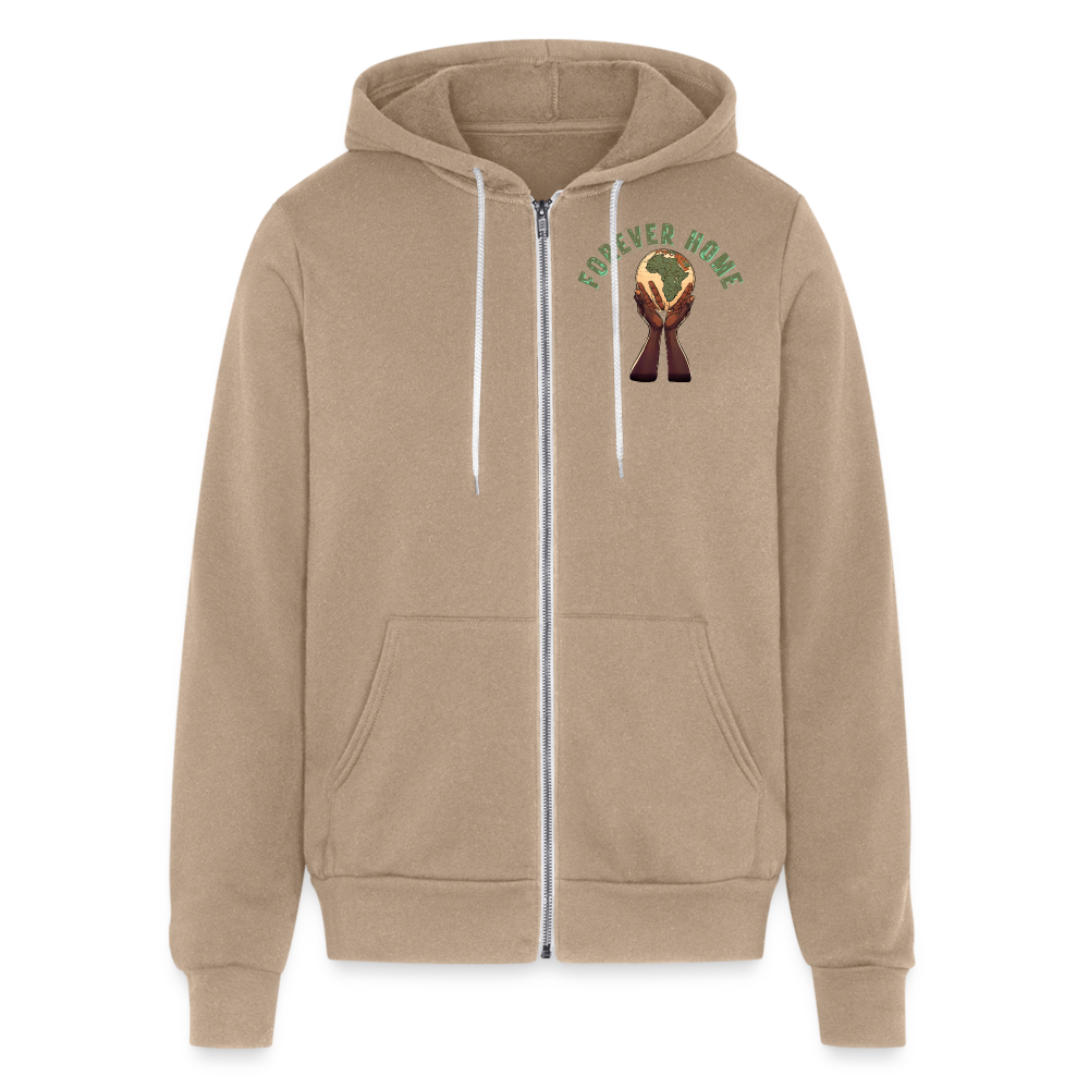 "Forever Home" Unisex Full Zip Hoodie - tan