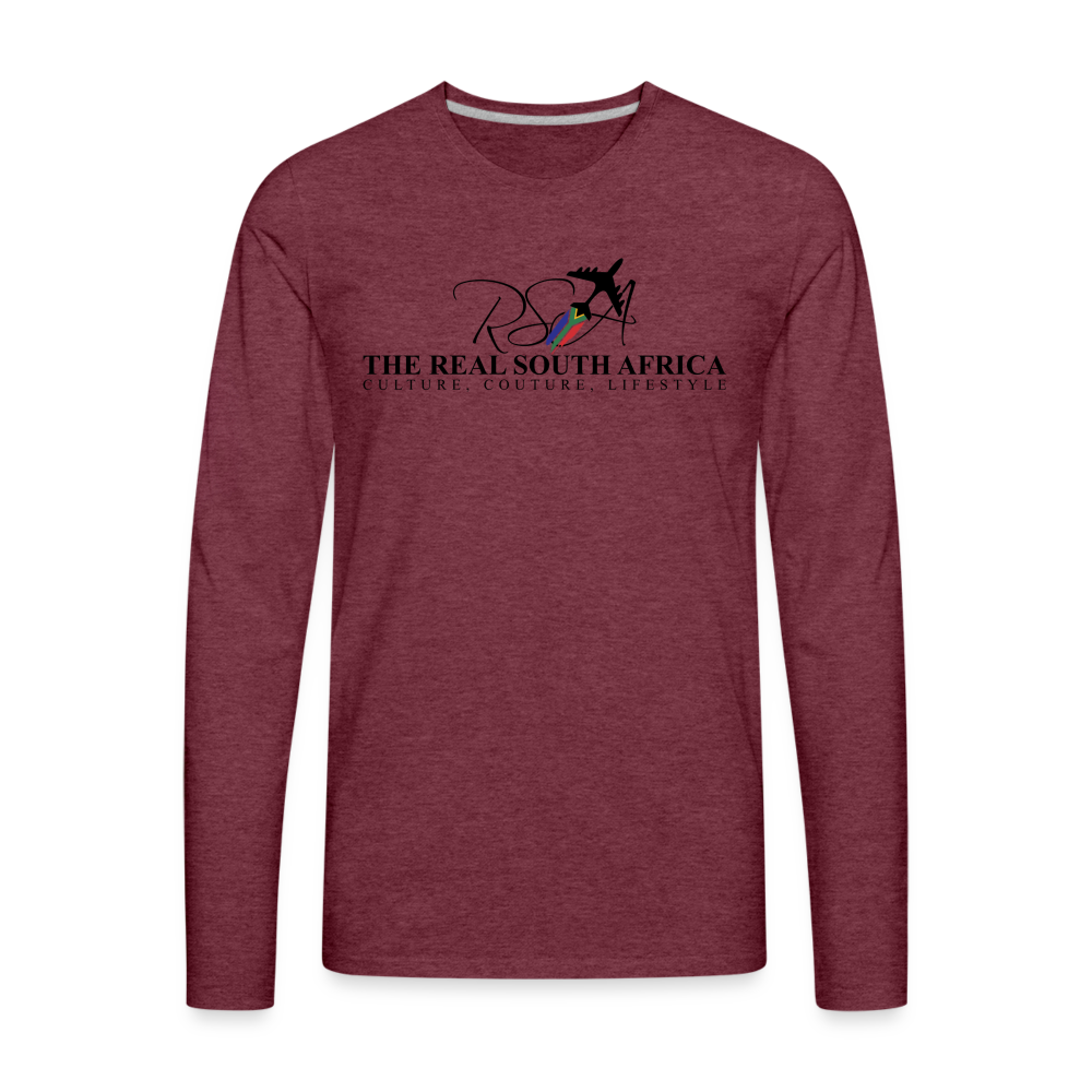 Men's Premium Long Sleeve T-Shirt - heather burgundy