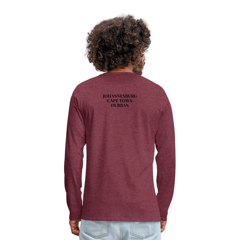 Men's Premium Long Sleeve T-Shirt - heather burgundy